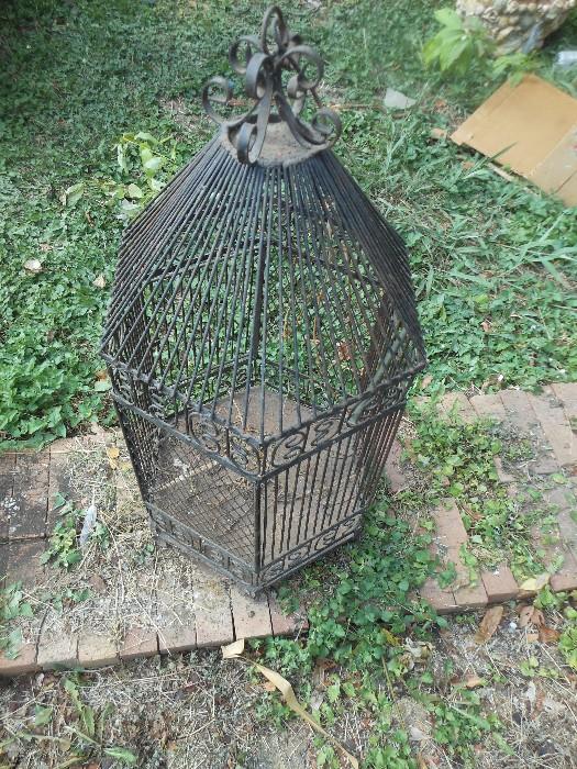 Ornate metal birdcage