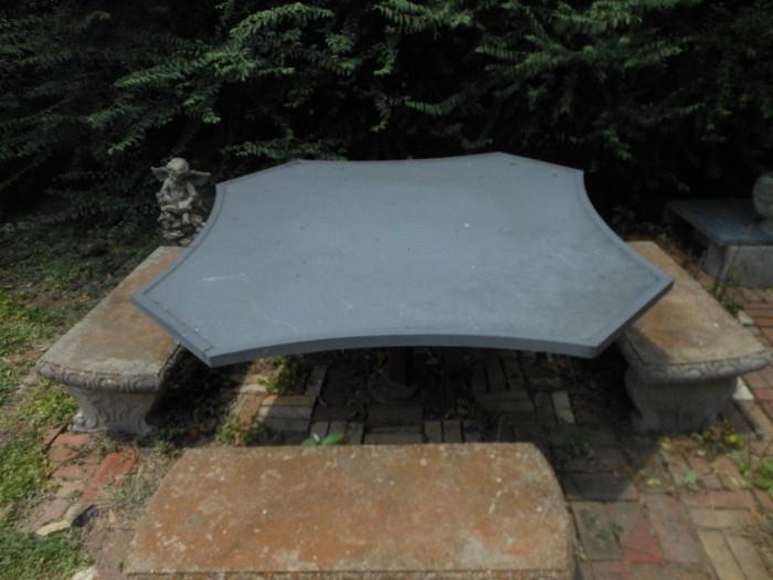 Slate top outdoor table