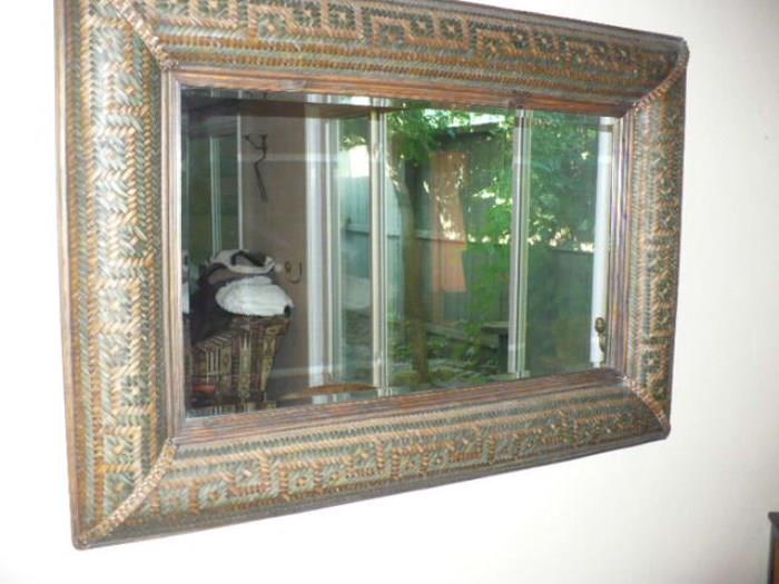 Wicker Framed Wall Mirror