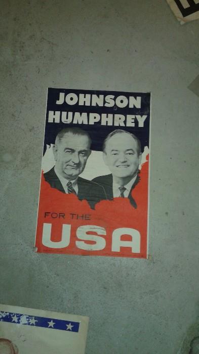 Johnson Humphrey Political Poster