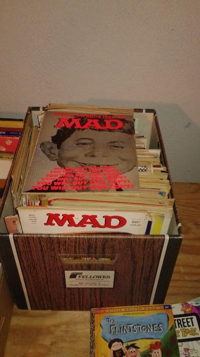 Box Lot of 1960's - 80's Mad Magazines