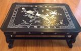 Asian Decorative Table with Abalone Inlay: 29" wide x 21" deep by 12" high