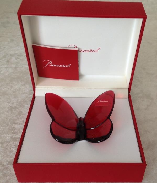Baccarat Red Butterfly, New in Box