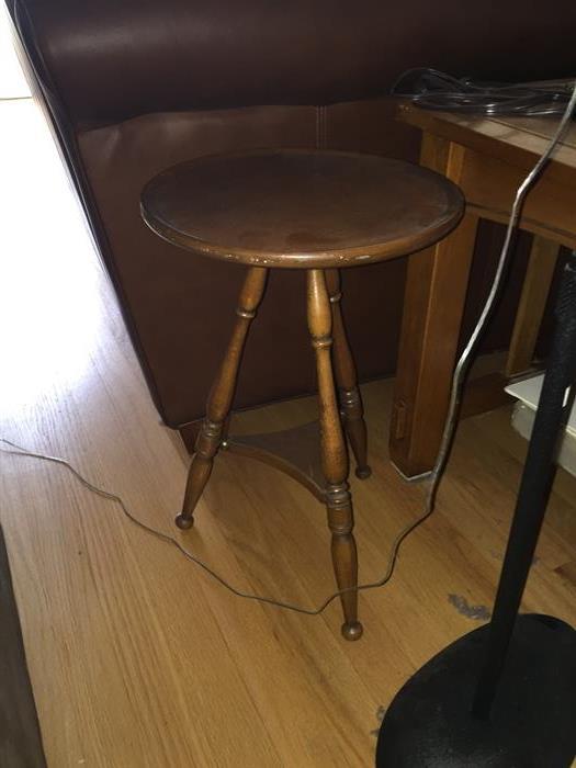 Three legged wooden side table or plant stand