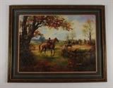 Item Description: A lovely Fox Hunting equestrian print by artist Leslie C. Humphrey, professionally framed and matted.
