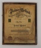 Item Description: An original Palmer Method Certificate for Improvement in the Palmer Method of Business Writing dated June 6, 1919 signed by A.N. Palmer
