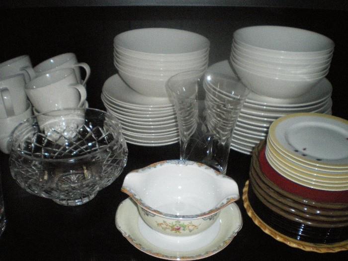 set of crate & Barrell Dishes, Assorted China, Crystal, 