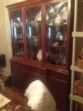 Mohogany china cabinet bubble glass