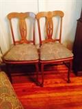 2 matching wood chairs