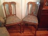 2 wood chairs
