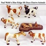 Imperial Porcelain Paul Webb's Blue Ridge Mountain Boys Hard to Find Go Along Animals - Horse, Cow Family, Sow and Piglets with Display
