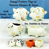 Stangl Art Pottery Animals - Pig Banks, Cactus Pot, Planter, Ash Trays and Salt and peppers