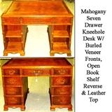 Knee Hole Leather Top Mahogany Desk