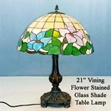 Vining Flower Stain Glass Table Lamp