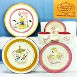 Stangl Pottery Kiddieware Woman in the Shoe, Carousel, Personalized plate, cups and bowl