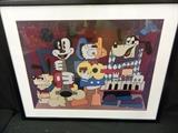 Picasso Inspired Disney Mikado Framed Print with Mikcey, Donald Duck, Pluto and Goofy 