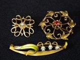 Amazing Lot Of Three Gold Pins