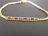 Beautiful Vintage 14kt Gold German Bracelet With Rare Watermelon Garnets