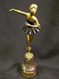 High End Soher Bronze Veritable Ballerina On Marble Base