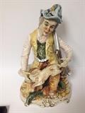 14" Capodimonte Rabbit Hunter Figurine