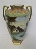 Nippon 14" Hand Painted Vase