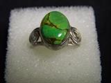 Ultra Rare Lime Green Durango Turquois Silver Ring
