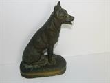 Seated Bronze German Sheppard 