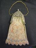 Art Deco Chainmail Clutch Covered in Enameled Plates