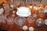 Crystal, silver and pewter, ironstone tureen, and more!