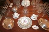 Silverplate and glassware (Dresden china sold)