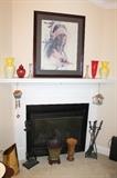 Vases, fireplaces tools, glassware (print sold)