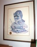 Gene Gray signed "The Tennessee Raccoon" print