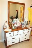 Vintage dresser with mirror and Easter decor