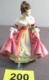 Vintage Royal Doulton "Southern Belle" Figure Porcelain figurine of beautiful young woman wearing a lovely pink dress called "Southern Belle", made by Royal Doulton but reads Doulton & Co Limited on bottom. Marked with name of piece and 'H.N. 2229 Copr 1957'. Hand painted detailing, no chips or damage. Measures 7.75" height x about 6" across.