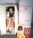 Ashton Drake Porcelain Snow White Doll MIB Vintage collectible "Snow White" porcelain doll designed by Dianna Effner, made by Ashton-Drake Galleries and the Knowles China Company. Comes with original box, packaging, papers, and Certificate of Authenticity. From the "Heroines from the Fairy Tale Forests" Collection, missing tiny apple from palm of hand. Measures 15" height.
