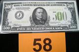 Coin 1934 Federal Reserve $500 Note, Bill A genuine 1934 Federal Reserve Note. Very rare and seldom seen in this condition. Note looks brand new. Ink is bright with no fading. Paper is crisp. A beautiful example of large denomination United States currency. No sales tax on coins, currency or bullion.
