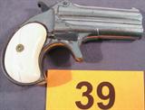 Gun Remington Type 3 41 Cal Derringer Ivory Grips Rare Remington Over & Under 41 cal. Derringer with factory nickel finish, complete with genuine ivory grips. Ivory shows hairline cracks with separation.
Derringer will grade 85% with some flaking on finish with light surface rust. In great working condition! Pre 1898, no paperwork is needed to purchase.