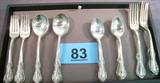 Fine Arts Sterling Silver Flatware Pieces Beautiful "Southern Colonial" sterling silver flatware pieces made by Fine Arts silver.
Partial set includes:
6 Dinner forks, measure 7.25" long.
11 Teaspoons, measure 6" long.
6 Round bowl soup spoons, measure 6.5" long.
5 Salad / dessert spoons, measure 6.5" long.
Total weight: 32.685 ozt.