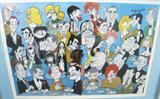 Art Framed Xavier Cugat Artist Proof Print Signed Great vintage Artist's Proof lithograph print of cartoon drawn celebrities sitting in Melvyn's Restaurant of Palm Springs, hand signed and marked "AP" by artist and bandleader Xavier Cugat. Includes faces such as Sammy Davis Jr., Sonny & Cher, Lucille Ball, Liza Minnelli, John Wayne, Alfred Hitchcock, Frank Sinatra, Kirk Douglas, Red Skelton, Bob Hope, Bing Crosby, Liberace, Phyllis Diller, Clark Gable, Hugh Hefner, Buddy Hackett, Rock Hudson, AND MORE! Framed and matted, measures 28.25" height x 38.25" width.