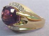 Jewelry 14kt Yellow Gold Ring w/ Large Amethyst Gorgeous 14kt yellow gold ring with large oval shaped Amethyst stone and 12 small brilliant cut diamonds.
Size 6.25, total weight 5.0 dwt.