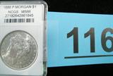 Coin 1886-P Morgan Silver Dollar MS66 Graded and certified by NCGS as MS66. A nice white coin with great details.
