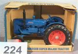 Farm Toy Ertl Fordson "Super Major" Model Tractor 1:16 scale die cast Fordson "Super Major" toy model tractor, made by the Ertl Company. Comes in original box with matching Serial No. 0739, no extra parts or papers included. Has been previously displayed outside of box in a smoke and pet free home.