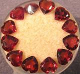 Garnet Loose Gemstones12 Heart Shaped Stones 12 Heart Shaped Red Garnet Gemstones. Total weight is 8.5cts. Nice rich red color. Unmounted Gemstone