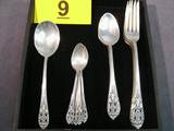 Lot of Fine Arts Sterling Flatware Pieces "Crown Princess" sterling silver flatware pieces made by Fine Arts Silver.
Pieces included:
4 Dinner forks, measure 7.25" long.
4 Teaspoons, measure 6" long.
5 Demitasse spoons, measure 4" long.
1 Round bowl soup spoon, measures 6" long.
Total weight: 12.850 ozt.