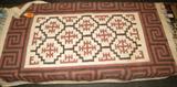 Native American Blanket 48" x 72 Large Native American Style Blanket. Unknown origin or maker. Shows some spotting but still displays very well. Appears to be an older rug. Measures 48' wide and 72" long.