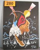 Original Art by Jasper J. Native American Native American Original painting signed "Jasper J. " Painted on board and measures 16" tall & 12" across.