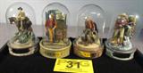 Lot of 4 John Wayne Sculptures Franklin Mint
Lot of 4 John Wayne, "The Duke", hand painted limited edition sculptures produced by the Franklin Mint. The resin sculptures are topped with a glass dome. Each piece measures approximately 5.5" tall. A great Christmas gift for John Wayne fans. This lot includes:
 - Sculpture No. CP16139.
 - Sculpture No. OUV7529.
 - Sculpture No. CP22321.
 - Sculpture No. CP07124.