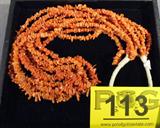 Jewelry Southwestern 5 Strand Red Coral Necklace
A magnificent 5 strand beaded polished red coral necklace, probably hand made by Native American Indians. Great Christmas gift idea. Necklace is approximately 30" long.