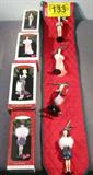Lot of 4 Barbie Hallmark Christmas Ornaments
Darling lot of figural Hallmark Keepsake holiday / Christmas ornaments of popular vintage Barbie dolls:
- 1999 "Gay Parisienne" - sixth in the Barbie ornament series. 
- 1996 "Featuring the Enchanted Evening" - third in the Barbie ornament series. 
- 1994 "Debut 1959" - first in the new Barbie Series. 
- 1995 "Solo in the Spotlight" - Second in the Barbie Series. 
Ornaments are hanging on quilted wall hanger, and include their original boxes. Ornaments and boxes are in wonderful condition!