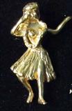 Jewelry 14kt Yellow Gold Hula Dancer Pendant
Darling 14kt yellow gold hula dancer shaped figural pendant. Dancer is wearing a grass skirt and floral lei. Pendant marked "14k", measures: 1" long. Total weight: 1.8 dwt.